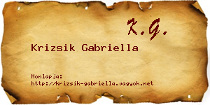 Krizsik Gabriella névjegykártya