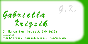 gabriella krizsik business card